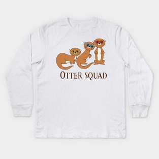 Otter Squad, Funny Cute Otter Squad Kids Long Sleeve T-Shirt